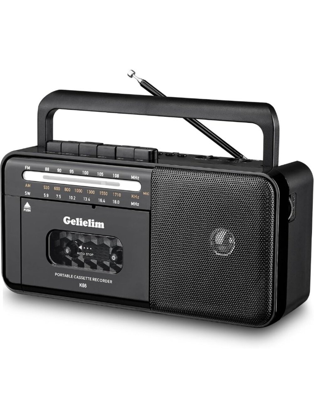 Bluetooth Cassette Tape Player Boombox, AM/FM Radio, USB/TF Card, Portable